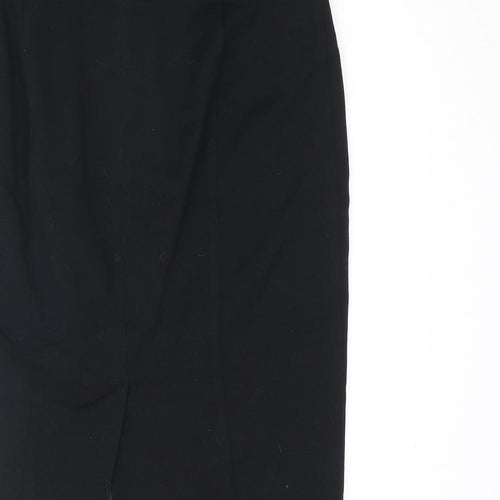Marks and Spencer Womens Black Polyester Straight & Pencil Skirt Size 8 Zip
