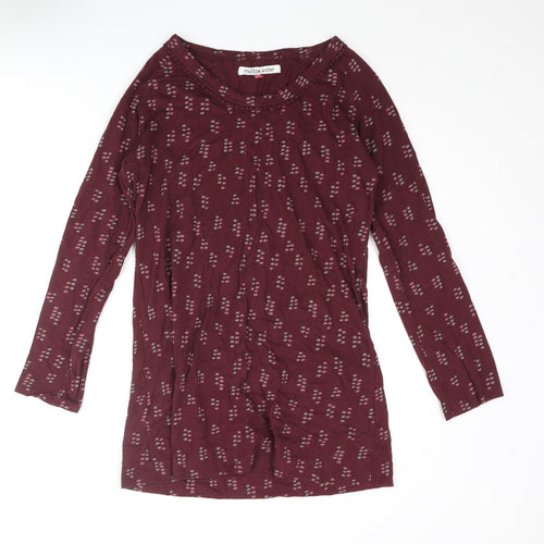 Mudd & Water Womens Purple Geometric Cotton Mini Size 12 Round Neck Pullover