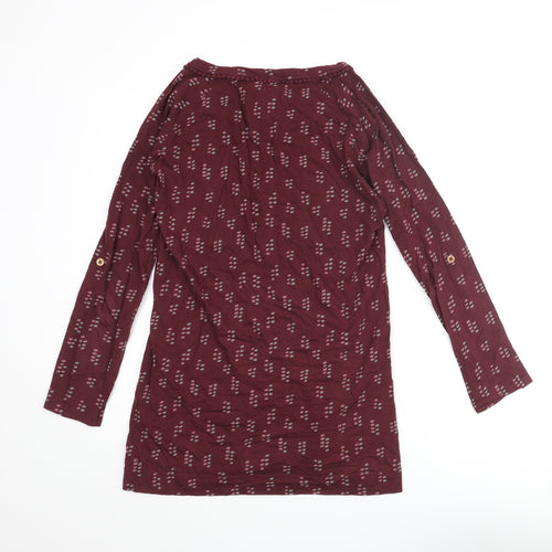 Mudd & Water Womens Purple Geometric Cotton Mini Size 12 Round Neck Pullover