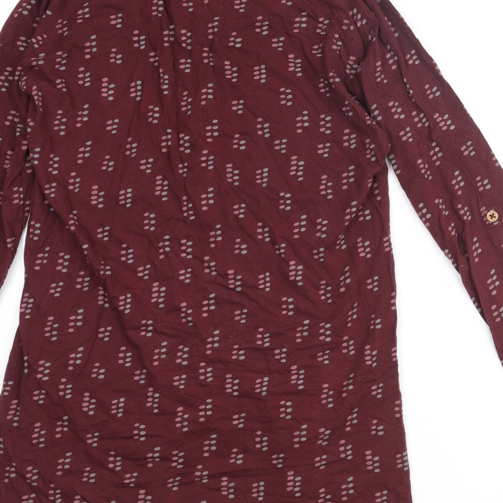 Mudd & Water Womens Purple Geometric Cotton Mini Size 12 Round Neck Pullover