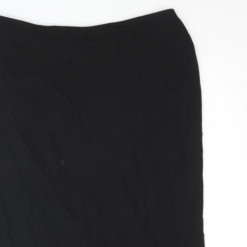 St Michael Womens Black Polyester Straight & Pencil Skirt Size 18 Zip