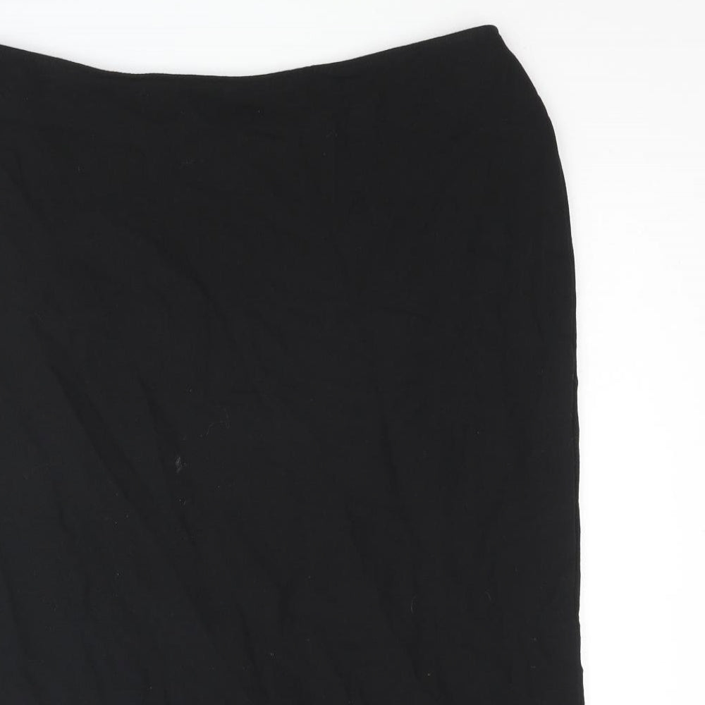 St Michael Womens Black Polyester Straight & Pencil Skirt Size 18 Zip