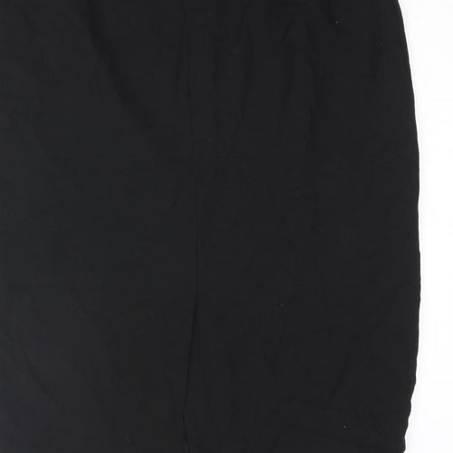St Michael Womens Black Polyester Straight & Pencil Skirt Size 18 Zip