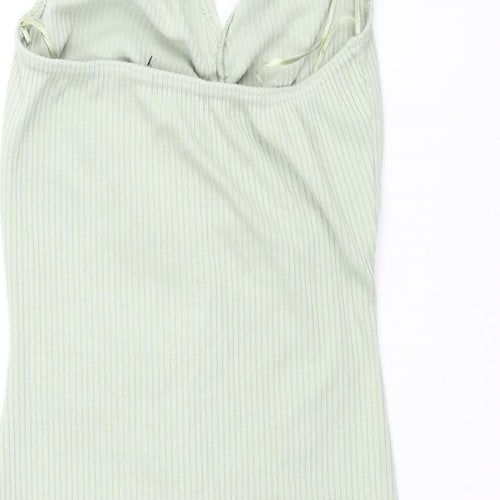Pink Vanilla Womens Green Polyester Shirt Dress Size 8 Collared Button - Rouched Ribbed