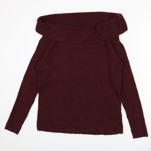Dorothy Perkins Womens Red Roll Neck Acrylic Pullover Jumper Size 12