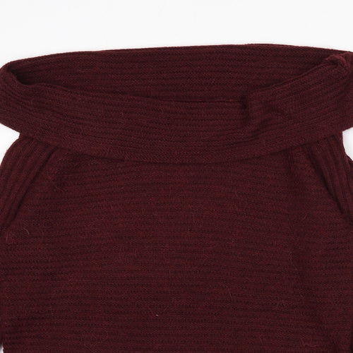 Dorothy Perkins Womens Red Roll Neck Acrylic Pullover Jumper Size 12