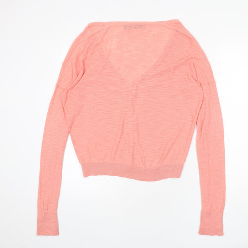 NEXT Womens Pink V-Neck Cotton Cardigan Jumper Size 12