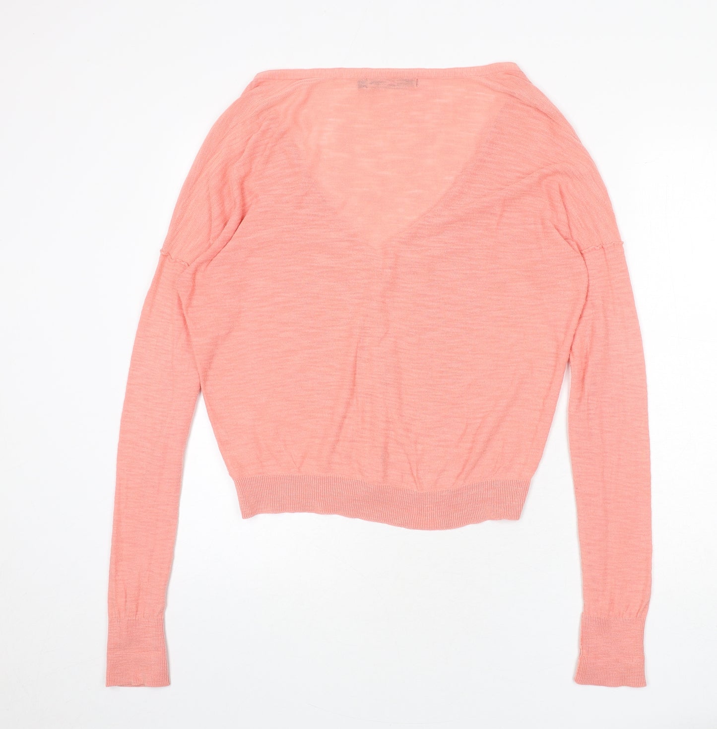 NEXT Womens Pink V-Neck Cotton Cardigan Jumper Size 12