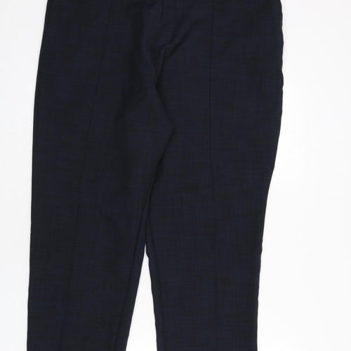 Classic Womens Blue Polyester Trousers Size 22 L24 in Regular - Pleat Front