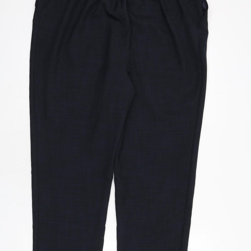 Classic Womens Blue Polyester Trousers Size 22 L24 in Regular - Pleat Front