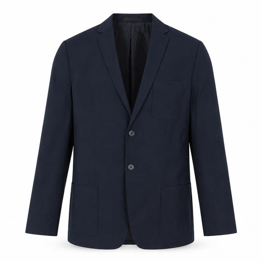 Front view of Marks & Spencer men’s blue polyester jacket blazer, size 41, regular - 41 inch chest