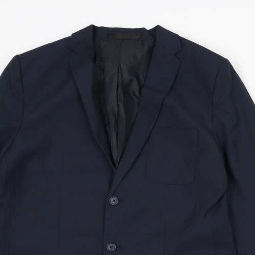 Marks and Spencer Mens Blue Polyester Jacket Blazer Size 41 Regular - 41 Inch Chest