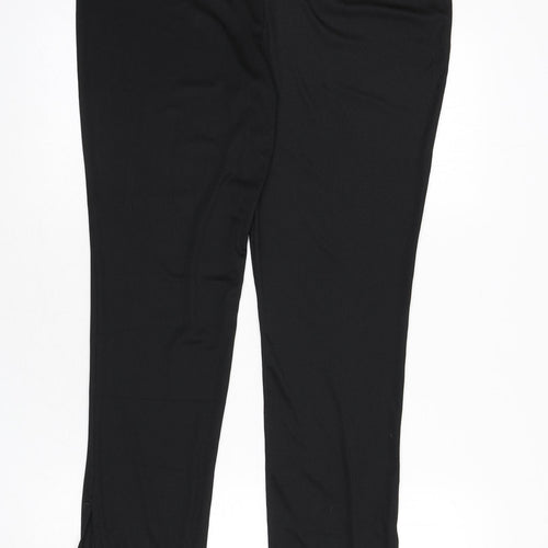 Boohoo Womens Black Polyester Trousers Size 20 L31 in Regular - Split on Hems, Ribbed