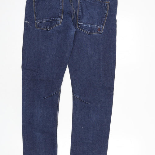 Penguin Mens Blue Cotton Straight Jeans Size 34 in L34 in Regular Button