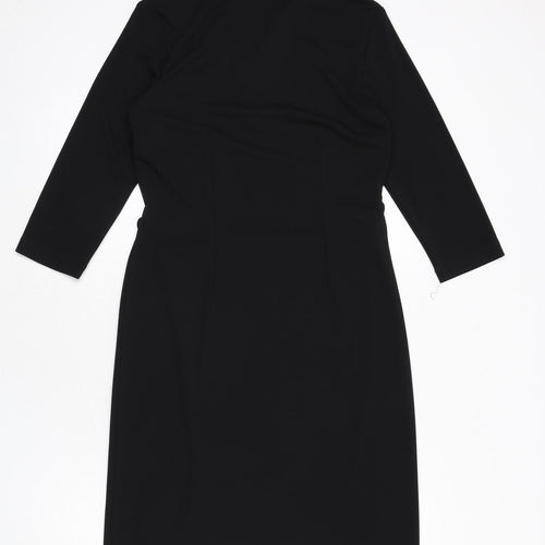 Dorothy Perkins Womens Blue Polyester A-Line Size 12 Collared Pullover - Belt Included