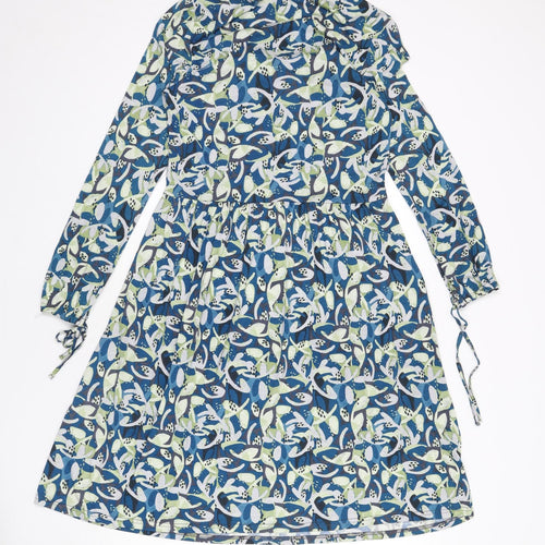 Thought Womens Multicoloured Geometric Viscose A-Line Size 10 Round Neck Pullover - Tie Detail