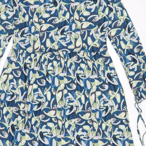 Thought Womens Multicoloured Geometric Viscose A-Line Size 10 Round Neck Pullover - Tie Detail