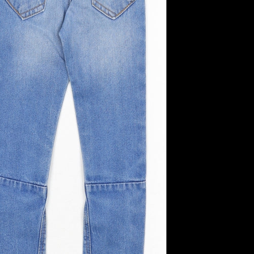 George Boys Blue Cotton Straight Jeans Size 5-6 Years Regular Zip