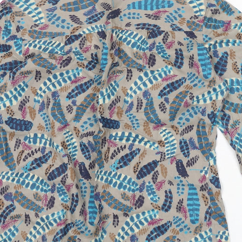 White Stuff Womens Multicoloured Geometric 100% Cotton Basic Blouse Size 10 Scoop Neck - Lace Trim, Leaf Print