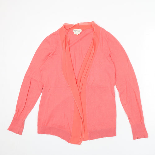 NEXT Womens Pink V-Neck Cotton Cardigan Jumper Size 12