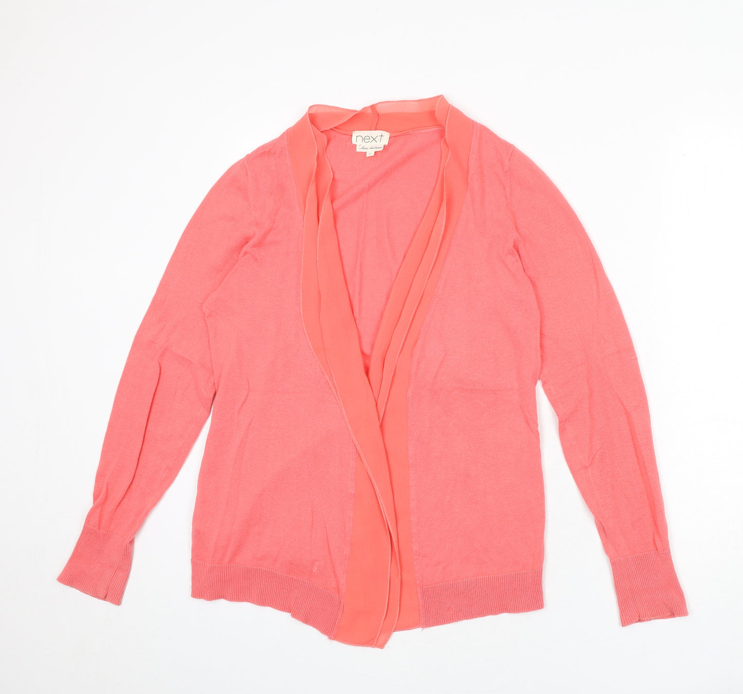 NEXT Womens Pink V-Neck Cotton Cardigan Jumper Size 12