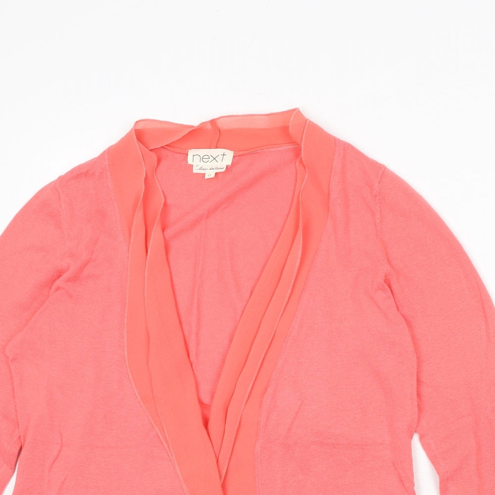 NEXT Womens Pink V-Neck Cotton Cardigan Jumper Size 12