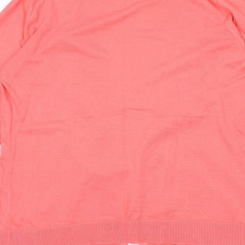NEXT Womens Pink V-Neck Cotton Cardigan Jumper Size 12