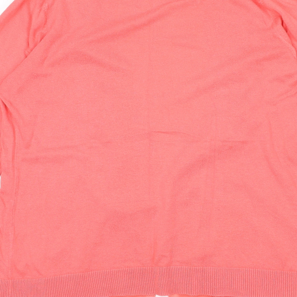 NEXT Womens Pink V-Neck Cotton Cardigan Jumper Size 12