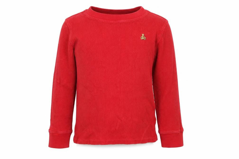 Front view of Gap boys’ red 100% cotton pullover sweatshirt, size 5, years pullover