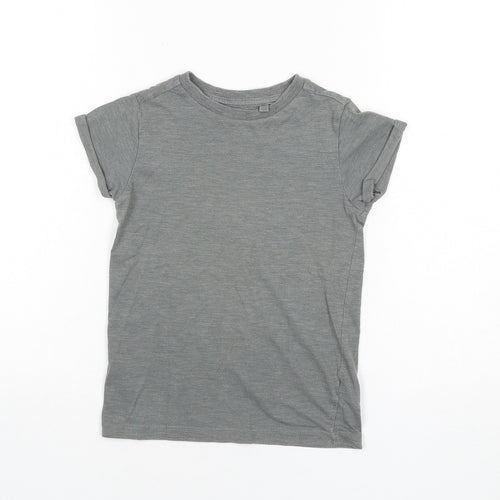 NEXT Boys Grey Cotton Basic T-Shirt Size 5 Years Round Neck Pullover