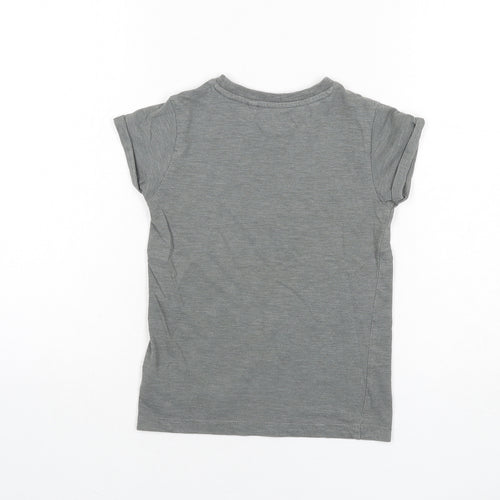 NEXT Boys Grey Cotton Basic T-Shirt Size 5 Years Round Neck Pullover