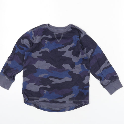 NEXT Boys Blue Camouflage Cotton Pullover Sweatshirt Size 3-4 Years Pullover