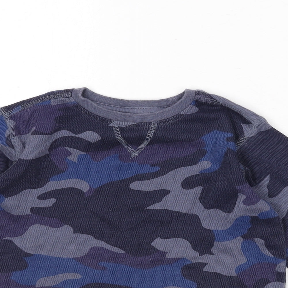 NEXT Boys Blue Camouflage Cotton Pullover Sweatshirt Size 3-4 Years Pullover