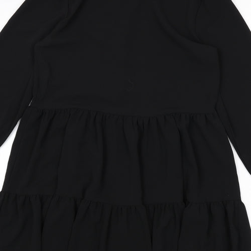 Cameo Rose Womens Black Polyester Fit & Flare Size 8 Collared Button