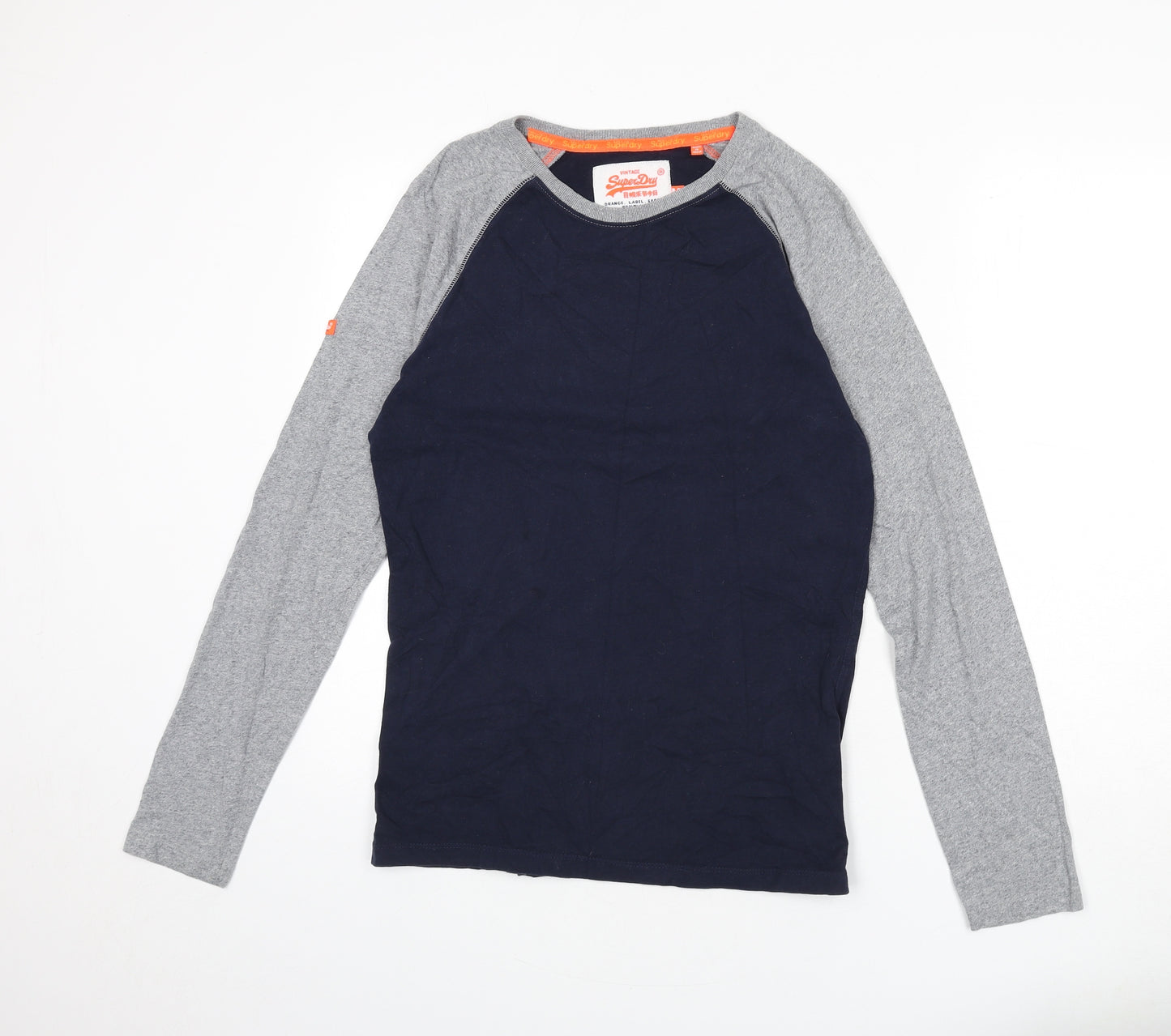 Superdry Mens Blue Cotton T-Shirt Size M Round Neck