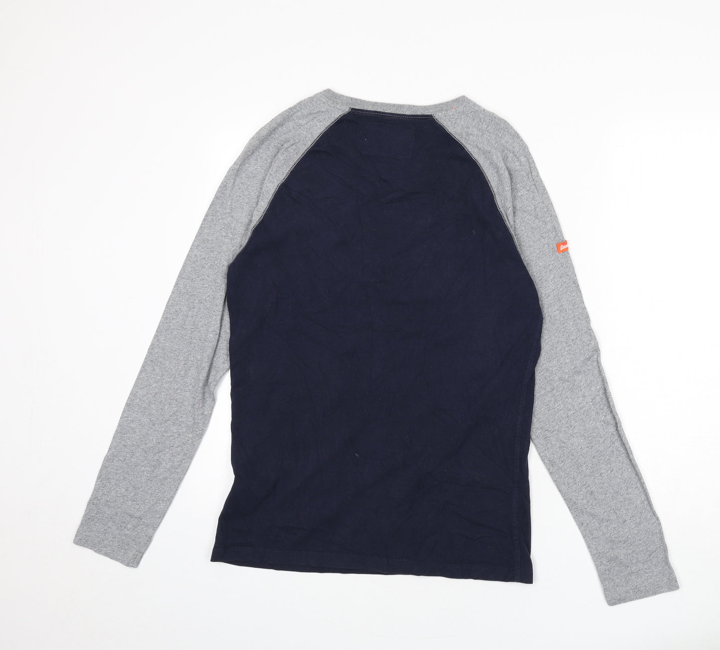 Superdry Mens Blue Cotton T-Shirt Size M Round Neck