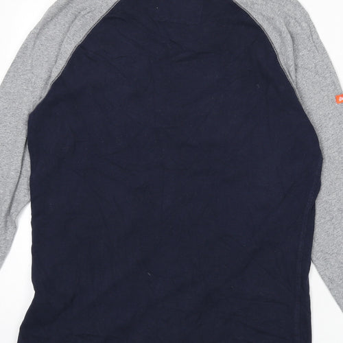 Superdry Mens Blue Cotton T-Shirt Size M Round Neck