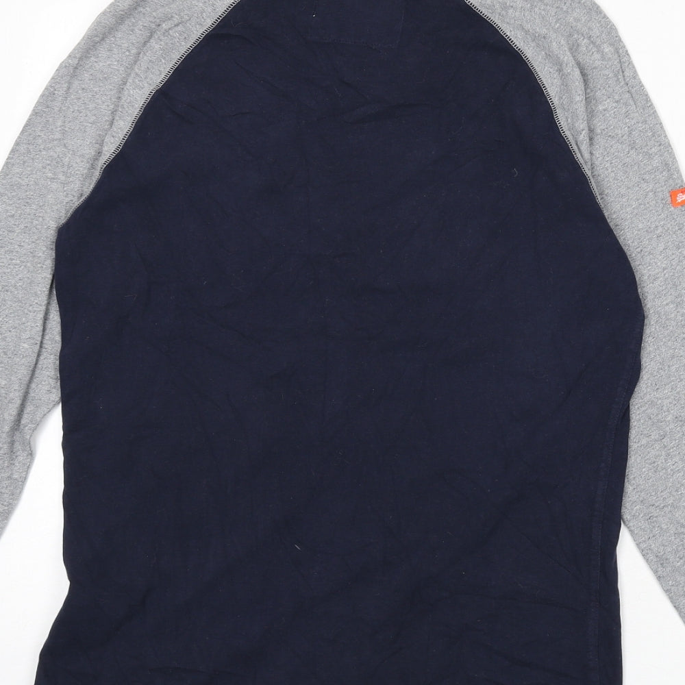 Superdry Mens Blue Cotton T-Shirt Size M Round Neck