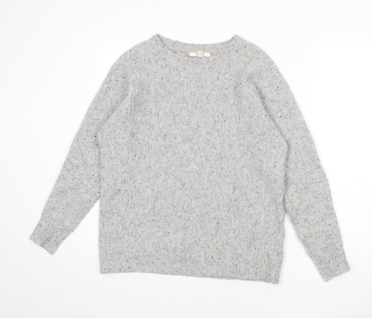 White Stuff Womens Grey Round Neck Wool Pullover Jumper Size 10