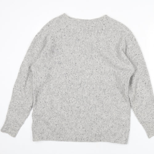 White Stuff Womens Grey Round Neck Wool Pullover Jumper Size 10