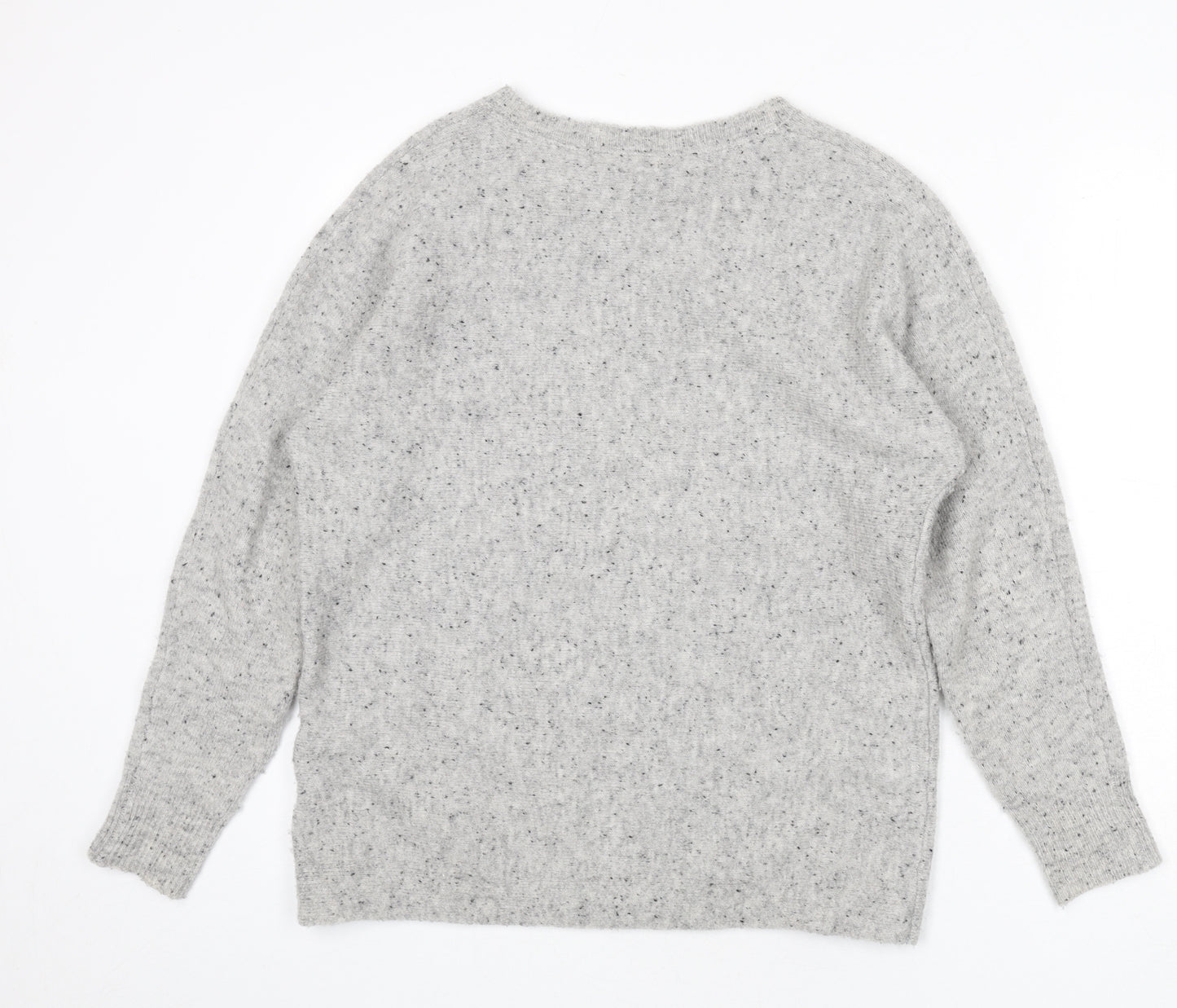 White Stuff Womens Grey Round Neck Wool Pullover Jumper Size 10