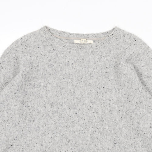 White Stuff Womens Grey Round Neck Wool Pullover Jumper Size 10