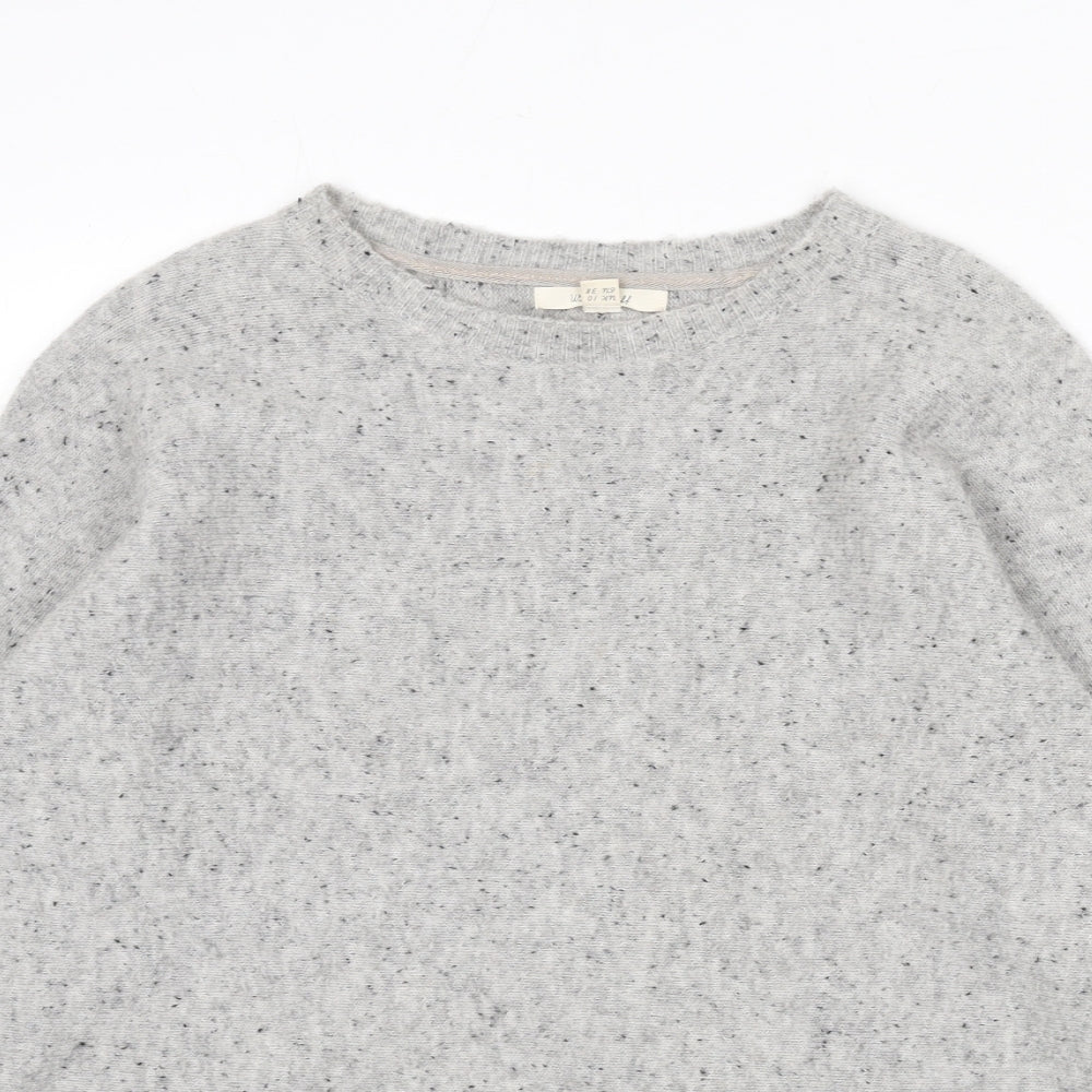 White Stuff Womens Grey Round Neck Wool Pullover Jumper Size 10