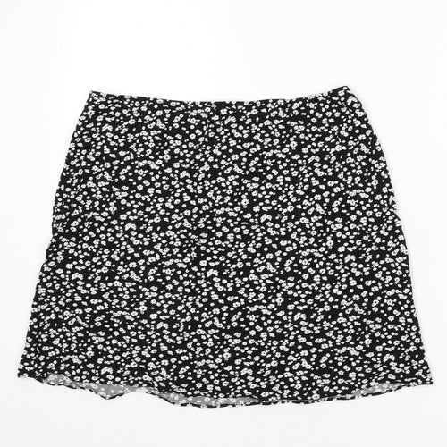 ASOS Womens Black Floral Polyester Mini Skirt Size 16