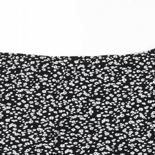 ASOS Womens Black Floral Polyester Mini Skirt Size 16