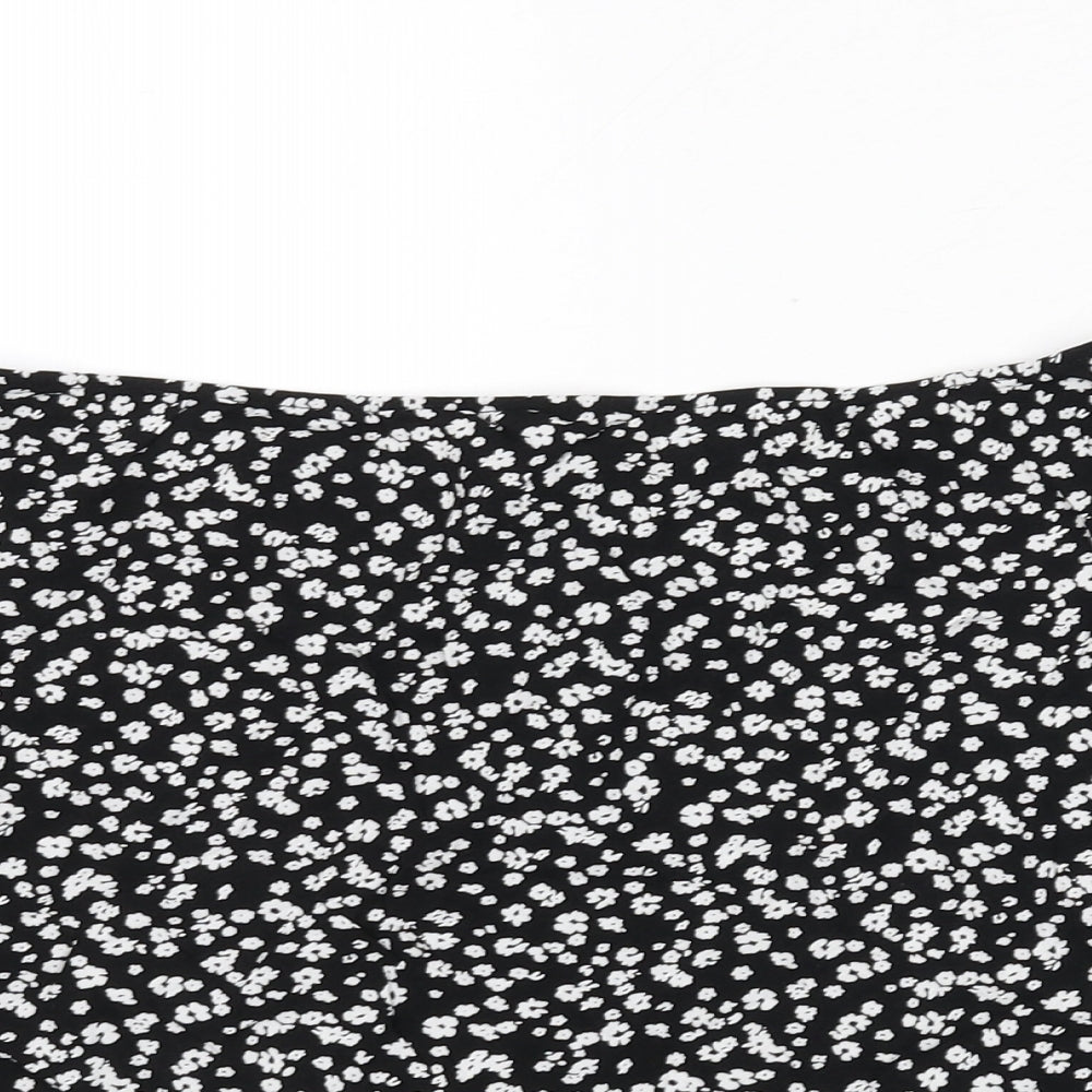 ASOS Womens Black Floral Polyester Mini Skirt Size 16