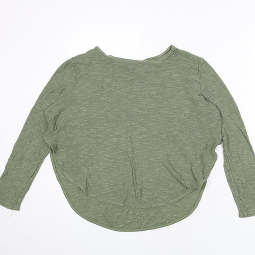 Divided by H&M Womens Green Boat Neck Viscose Pullover Jumper Size M