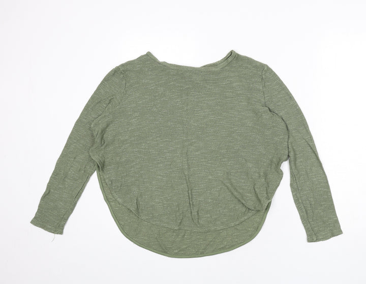 Divided by H&M Womens Green Boat Neck Viscose Pullover Jumper Size M