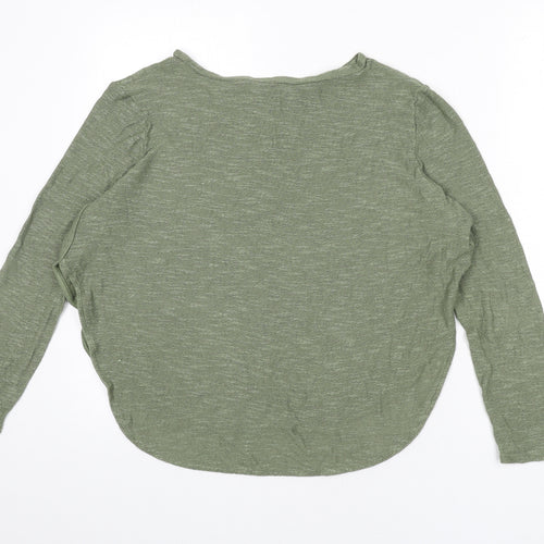Divided by H&M Womens Green Boat Neck Viscose Pullover Jumper Size M