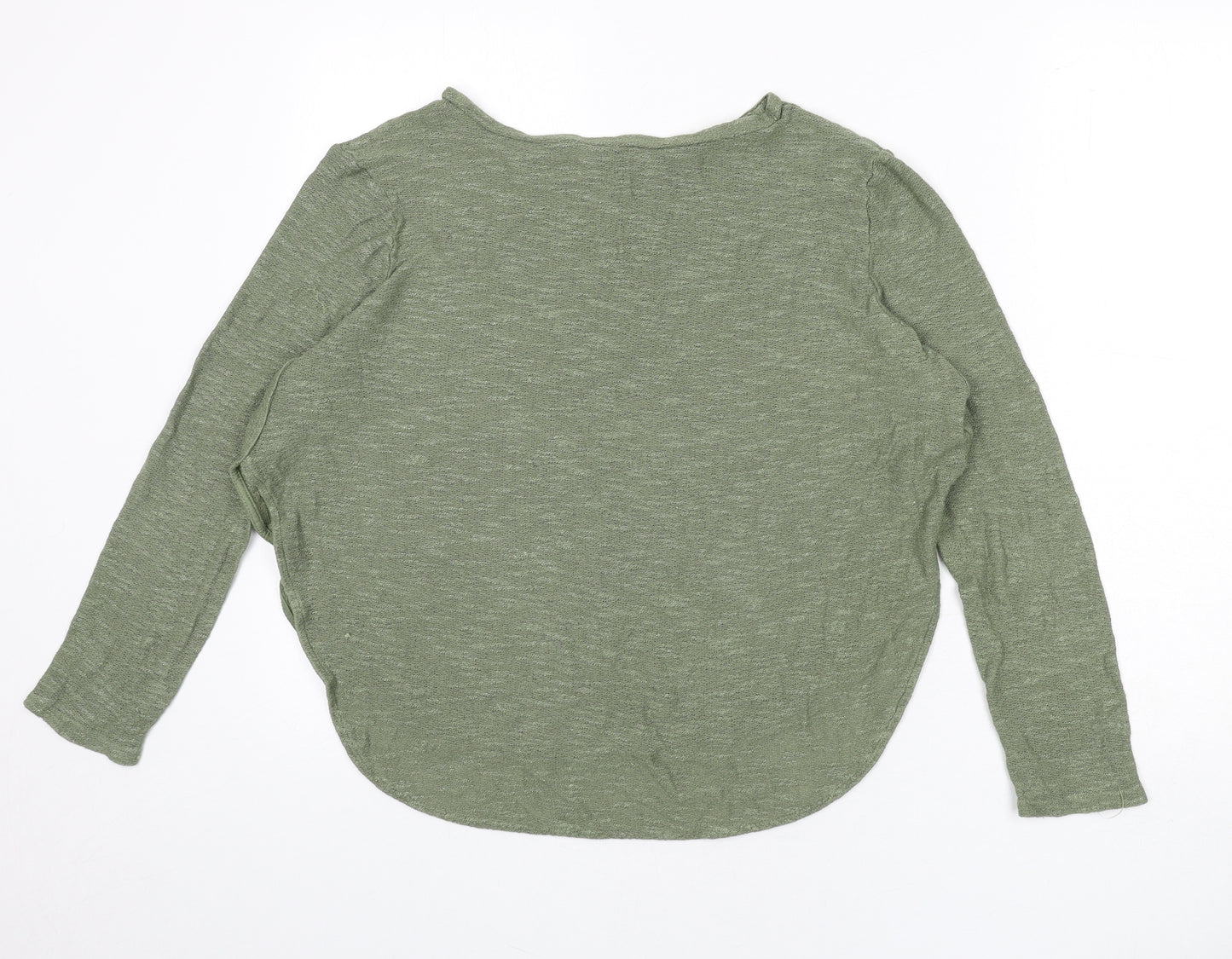 Divided by H&M Womens Green Boat Neck Viscose Pullover Jumper Size M